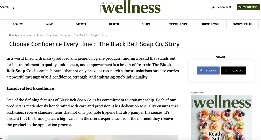 Choose Confidence Every time :  The Black Belt Soap Co. Story